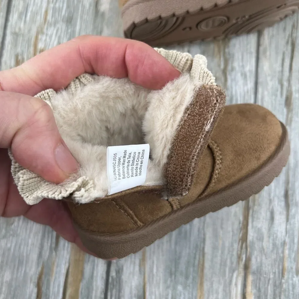 Baby Girls Faux Fur Shearing Boots Shoes Size 3